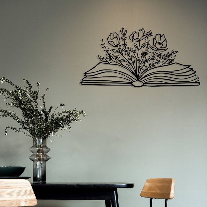 Wallity Culture Flower Escultura de pared en Negro